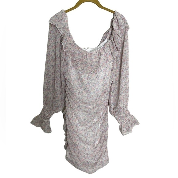 Storia Ditzy Floral Pastel Ruched Dress Medium - Picture 1 of 6